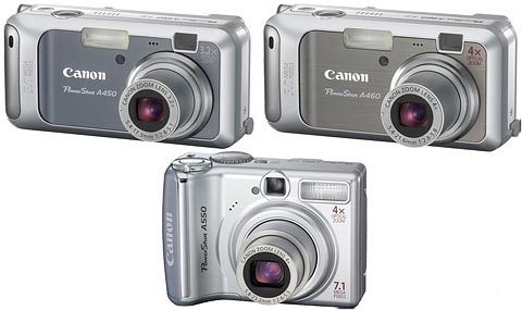 Canon PowerShot A450, A460 & A550